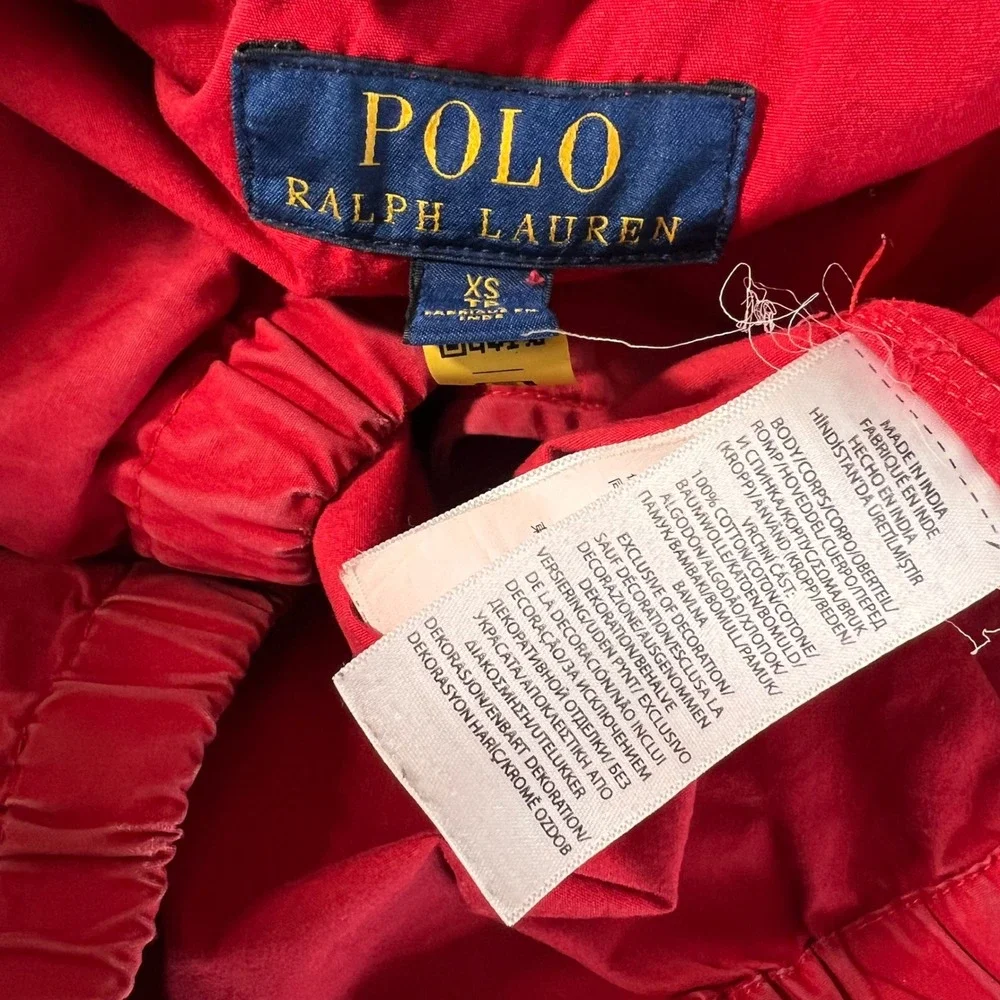 Polo Ralph Lauren Jacket Men XS Red Hooded Cotton Full Zip Classic Casual Preppy